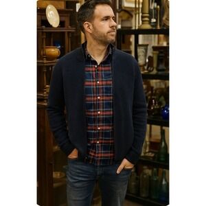 Banana Republic Slim Fit Stretch Soft Plaid Short Sleeve Button Up Shirt Men's L